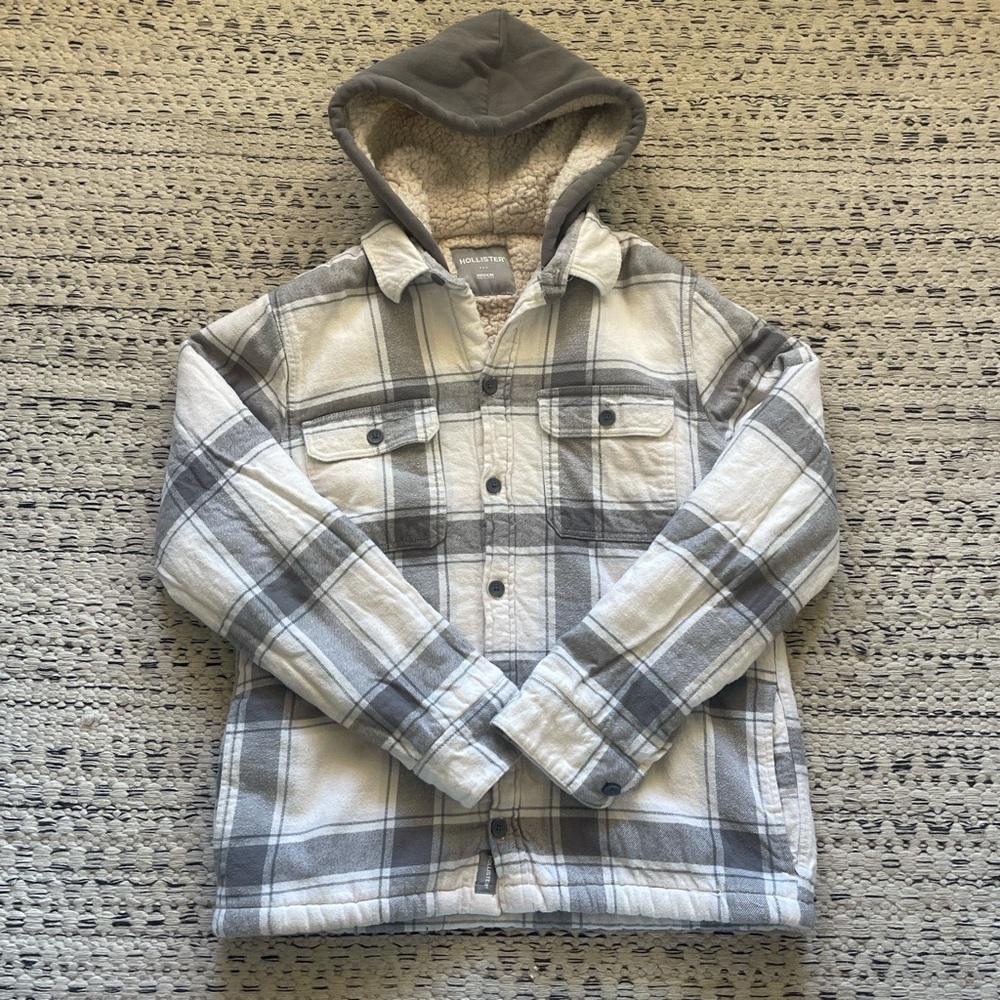 Hollister Sherpa Flannel Hoodie